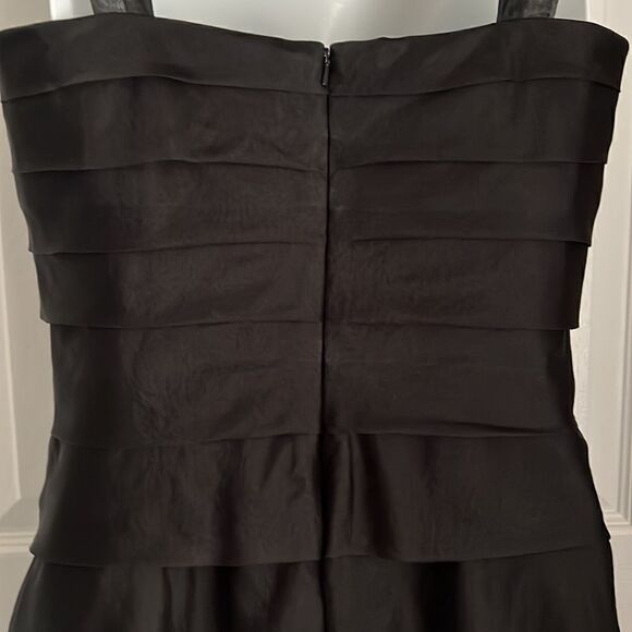 EVAN PICONE 100% SILK‎ BLACK TIERED COCKTAIL DRESS SIZE 4 (fits more 4-6) - Picture 8 of 15